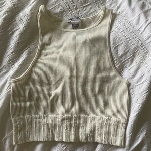 Zara High Neck White Tank Top